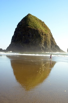 The Girl and Haystack Rock